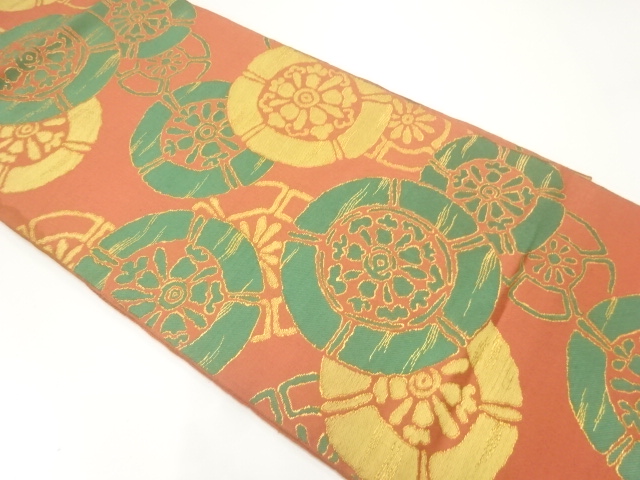 JAPANESE KIMONO / ANTIQUE FUKURO OBI / SILK / WOVEN FLOWER